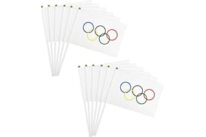 ZOSIGN Banderas De Mano, Paquete de 12 Banderas PequeñAs De Manivela, Mini Banderas, Banderas PequeñAs, Miniatura Banderas, Con Poste SóLido Y Parte Superior de Lanza, para Desfiles, Decoración de Bares