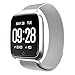 Produktbild 99native IP67 wasserdicht und staubdicht Milan Edelstahlarmband Smart-Armband, 1,3 Zoll Auflösung 240RGB X 240 TFT großen Touchscreen Eingebaute 170mAh Akku-Schlaf-Monitor (Silber)