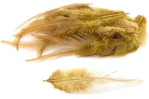 CREATIVERY Plumas decorativas para manualidades (3 g, aprox. 8-13 cm), color dorado