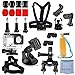 Produktbild Xiaomi Yi 2/4K Accessories Kit,Niutop Xiaoyi 4K II Wasserdichte Gehäuse Case +Kopf Gurt + Brust Kabelbaum + Auto Saugwirkung Becher+ Fahrrad Handlebar Montieren + Floaty Henkel Action Camera Starter Werkzeug