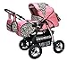 Lux4Kids Magnum 2 in 1 Pram Combi Stroller & Pushchair (rain cover, mosquito net, cup holder, changing pad, 47 colors) 18 Pink & Leopard