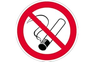 KÖNIG Panneaux Interdiction de fumée ASR A1.3/ BGV A8 Plastique Ø200mm (panneau d'interdiction, ne pas fumer, interdiction de fumer) résistant aux intempéries