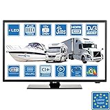 Camping Car Caravane Bateau 12 Volt 22 Pouces 56cm LED Full HD Téléviseur Numérique DVB-T2/C/S2 TNT HD, Câble, Satellite TV 12V 220V USB PVR & Lecteur Multimedia, VGA & HDMI Moniteur PC (for EU)