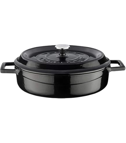 Allesbrander Pan LAVA TRENDY Geëmailleerde Gietijzeren Braadpan – 24 Cm, Rond, Groen, Voor Alle Warmtebronnen Geëmailleerd Rond 24 Cm Inductie Oven Geschikt