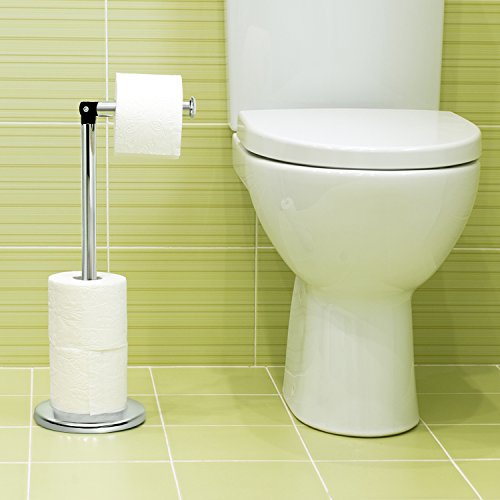 Wonder Worker Balance Stand Toilettenpapierhalter Verchromt Stahl Glänzend 2 in 1 - 2