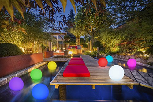 Bonetti LED Solar Kugelleuchte schwimmfähig Farbwechsel Ø 30cm IP67 Solarlampe Dekoleuchte Außenleuchte Gartenlampe Dekokugel Leuchtkugel
