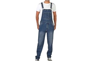 VOKKRV 2023 Peto Vaquero Hombre de Mono otoño Casual Pantalones de Mezclilla Retro Moda Denim Jeans de Trabajo con Bolsillo clásico Suelto Jumpsuit Informal Overall pantalón Largos Inviernos Nueva