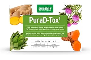Purasana® PuraD-Tox – Complexe Chardon-Marie Bio 11-en-1 Choline, Artichaut, Pissenlit, Curcuma & Gingembre – Détox Hépatique Complète, Meilleure Digestion & Bonne Santé en Foie