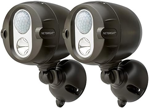 Mr Beams mbn352 – Pack of 2 Wireless LED Spotlight Motion Detection in Red, Technology netbright, 200 Lumens, Brown