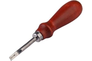 DIYARTS Bord en Cuir Lisse Biseauter Outil Manche en Bois en Cuir Brochage Trimmer Acier Inoxydable Bricolage Cuir Artisanat Groover Artisanat Beveler Skiver (1.0 mm)