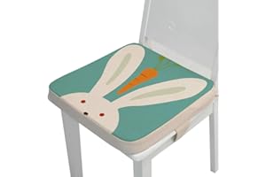 Coussin Rehausseur Chaise Enfant Portable Réhausseur Coussin De Siège, Fansu Enfants Eponge Confortable Coussins avec Longue Sangle pour Siège Chaises Hautes Chaises de Jardin (lapin,40x40x5cm)