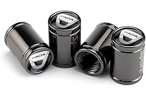 DOMIAN 4 Pcs bouchons valve pneu, pour Dacia Badge Dokker Duster Sandero Lodgy 1310 Renault Logan étanche à la poussière joint en caoutchouc bouchons valve d'air accessoires décoration voiture