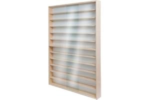 Alsino Vitrina colgante para trenes y ferrocarriles, estante HO & N, H0, 60-90 cm, 12 compartimentos con ranuras (V-90.12A)