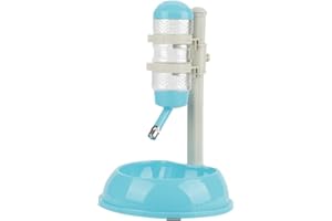 ZERODIS Ciotola per Cani, Borraccia Automatica per Dispenser di Cibo per Animali Domestici con Base per Ciotola di Sollevamento per Piccoli Animali(Blu)