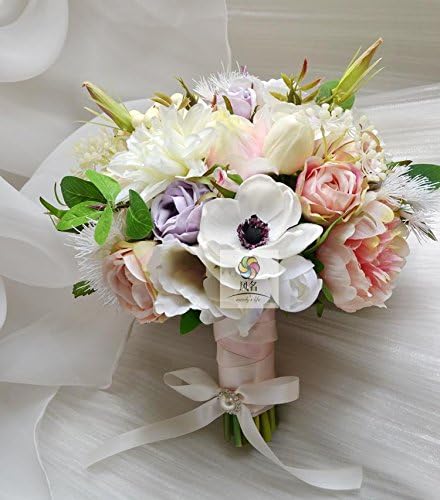 Yxhflo Artificial Flower Emulation Flower Wedding Flower Art Bridal Bouquet Of Roses Color Pigment Mudan , Chest Flower