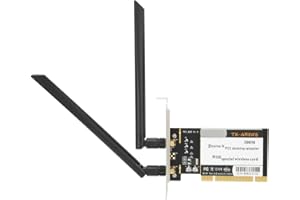 Kafuty-1 Adaptateur de Carte WiFi pour PC Carte réseau WiFi sans Fil Adaptateur de Bureau PCI 300 Mbps 802.11b/g/n + 2 antennes AR9223