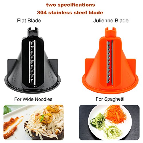 Ipow 2 Klingen Gemüse Spaghetti Schneider mit Sparschäler und Reinigungsbürste. Perfekt für Gemüse Spiralschneider, Kartoffel, Zucchini, Spargelschäler, Gurkenschneider, Spülmaschinenfest - 4