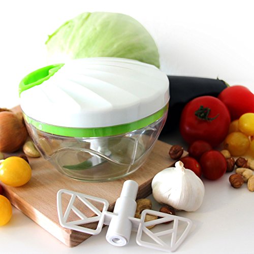 Maxitwist Obst- und Gemüseschneiderset mit 3 Klingen- und Schneebeseneinsatz - 5