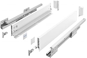 GTV- Sistema de Cajones Axis Pro, Juego de Cajones, Extracción Total y Amortiguación Integrada, Carga hasta 40 kg, Cajones Deslizantes con Cierre Suave - Ancho 550 mm, Alto 86 mm, Blanco