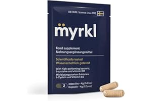 Myrkl, Unique Formula Helps Reduce Tiredness and Fatigue | Probiotics, L Cysteine, and Vitamin B12 Helps with Morning Energy | Food Supplement, Natural, Vegan, 8 Capsules (2 in Each On-The-Go Sachet)