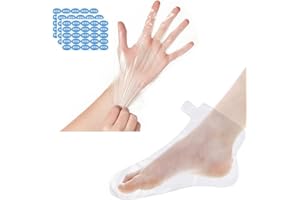 BAMBOOPACK Bolsas de baño de cera de parafina, 200 unidades, desechables, grandes bolsas de plástico para guantes y calcetines, calcetines y guantes de repuesto de cera para terapia, fundas acogedoras para pies