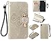 Produktbild Sony Xperia XA1 Ultra PU Leder Hülle, Xperia XA1 Ultra Leather Case, Sony Xperia XA1 Ultra Flip Case Cover, Spiritsun Sleeve Handytasche Schutz Etui Schale Farbe Muster Wallet Design Backcover Bookstyle mit Standfunktion Karteneinschub und Magnetverschluß Pour Karte Slots Hülle Ledertasche Schutzhülle für Sony Xperia XA1 Ultra(6.0 Zoll)-Gold