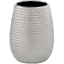 Portaspazzolini In Ceramica Gedy G-Astrid - Design Moderno, Colore Argento, 11x8.3x8.3 Cm - Foto 6