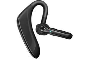 XMENHA Bluetooth Headset Handy mit Mikrofon kabellos Freisprechanlage Bluetooth Ohr ENC wasserdicht in ear einseitige Ohrhörer mit Ohrbügel Headset Telefon für Business Büro Fahren für iPhone Android schwarz