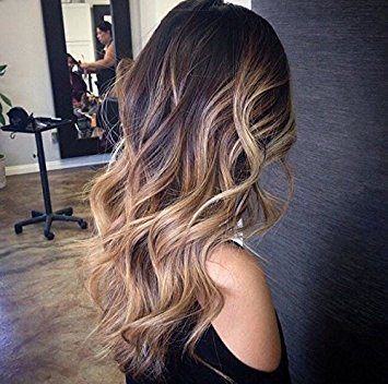 Extensions capillaires complètes, cheveux lisses ombrés en deux tons 50,8 cm. Nombreuses couleurs disponibles.
