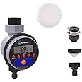 Agromato Digital Ball Valve Water Timer Automatic Drip Irrigation Controller for Home & Garden, LCD Display, Universal Tap Adapter, Low Battery Indicator, No Water Pressure Required