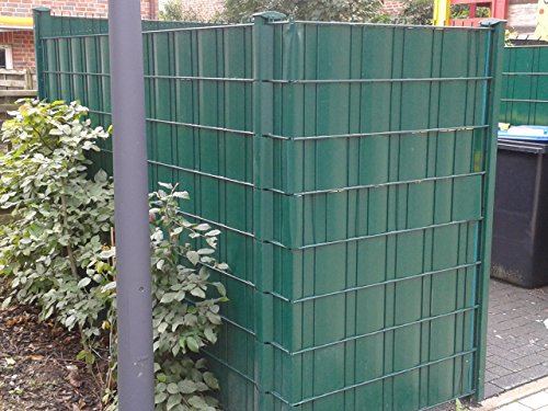 ViewProtect Premium Sichtschutz Klemmstreifen, MOOSGRÜN, 12 Stk., 19 cm Breite, blickdicht für Doppelstabzaun - 3