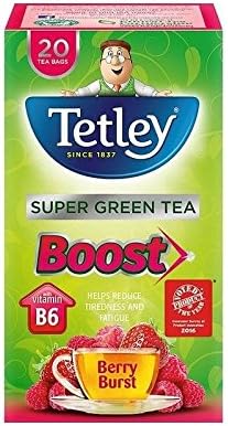 Tetley Super Green Tea Boost Berry Burst 20 per Pack - Pack of 2