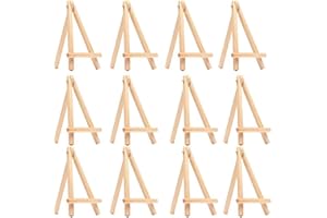 CHEEROYAL Lot de 12 chevalets en bois de 15 cm - Marque-place ou support pour menu de mariage, mini chevalet pour peintures et projets créatifs