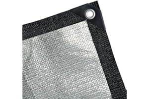 BeGrit 99% tkanina z aluminium 3 m x 4 m odblaskowa plandeka aluminiowa z przelotkami tkanina termoizolacyjna osłona blokująca słońce do samochodów, psów, roślin szklarniowych, osłona na patio