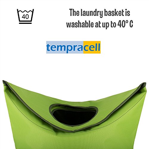 Tempracell Wäschekorb, Polyester, ca. 100 L Volumen, grün, 55 x 80 x27 cm - 4