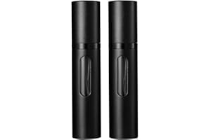 TRAVELOFO Perfume Atomiser Refillable Perfume Bottle for Travel, Leaking Proof Mini Empty Perfume Spray Bottle for Women and Men, 8ml - Matte Black & Matte Black