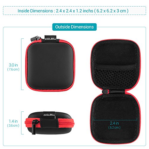 Custodie per auricolari, SUNGUY [2-Pack] Custodia da viaggio per auricolari piccola tasca per smartphone Auricolare Bluetooth Custodie per auricolari rigide Custodia per cuffie EVA 2 colori (blu + rosso)