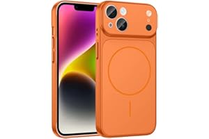 Erams Online for iPhone 15 Plus |Convert to 17 pro /17 Pro Max Style Premium Back Glass Converter Cover Magnetic Case for iPhone 15 Plus |Convert to 17 pro /17 Pro Max (Orange)
