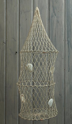 Fisch-Reuse 50 x 15cm mit Muscheldeko für die maritime Dekoration