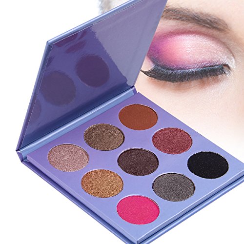 DE'LANCI 9 Color Eyeshadow Palette -Professional Waterproof Shimmer & Matte Makeup Eye Shadow Kit Set