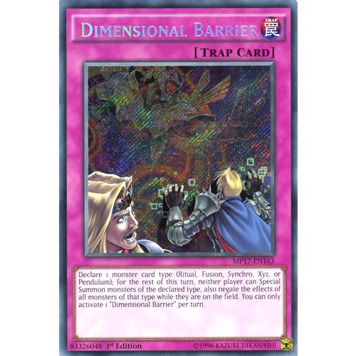 Yugioh Mp17 En163 1st Ed Dimensional Barrier Secret Rare Card | Desertcart  Gambia