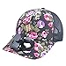 Produktbild bloatboy Blume Drucken Baseball Cap Mit USB Ventilator, Sommer Fan Kühlung Atmungsaktiv Schatten Sonnencreme Hut - Outdoor Camping Creative Baseball Hut (Schwarz)