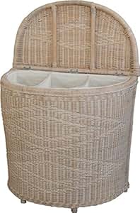 Wäschesortierer mit Muster mit 3 Fächern in der Farbe Vintage Weiss