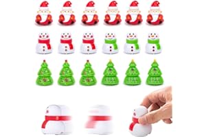 FYZSJWL Aufziehspielzeug Weihnachten 18 Stück, Weihnachtsspielzeug, Weihnachten Party Aufziehspielzeug, Schneepuppen/Weihnachtsbaum/Santa Claus Form, Weihnachtsspielzeug für Mädchen Junge