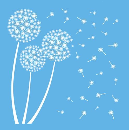 Americana Decor Dandelion Stencil, Blue, 12 x 12-Inch