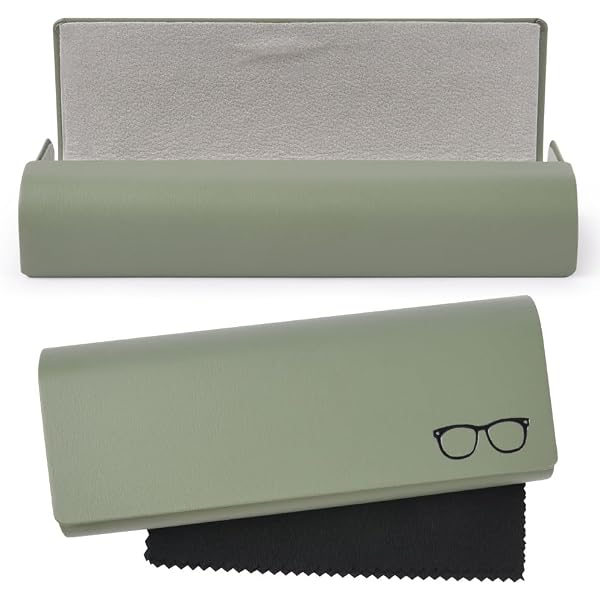 Custodia per Occhiali in Pelle PU di Alta Qualità, per Uomo e Donna, in Pelle PU Softtouch con Panno in Microfibra, Custodia per Occhiali per Una Protezione Ottimale dei Vostri Occhiali(Nero