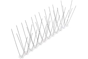ONECE 3.3 Metros Pinchos Antipalomas en Acero Inoxidable, Puntas Antipájaros, 10 Piezas de 33cm, Kit de Puas Anti-Palomas, Aves, Gorriones, Cuervos, Base de ABS Suave