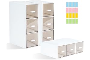 DIBALIYI 3PCS Plastic Tea Box, Clear Lid Tea Bag Storage, Easy Access Tea Bag Organiser, Coffee Storage with 3 Drawers for Sugar Sachets, Tea Bags (3PCS)