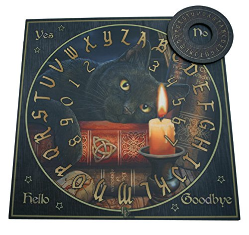 Witchboard Katze mit Kerze englisch - Hexenbrett Spirit Board - Deko Esoterik