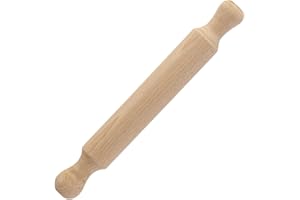 BESTO Wooden Rolling Pin for Baking (40 X 4 CM) with Profiled Palm Supporting Edges - Wood Dough for Fondant, Pie Crust, Cookie, Pastry, Dough - Professional Standard Rolling Pins